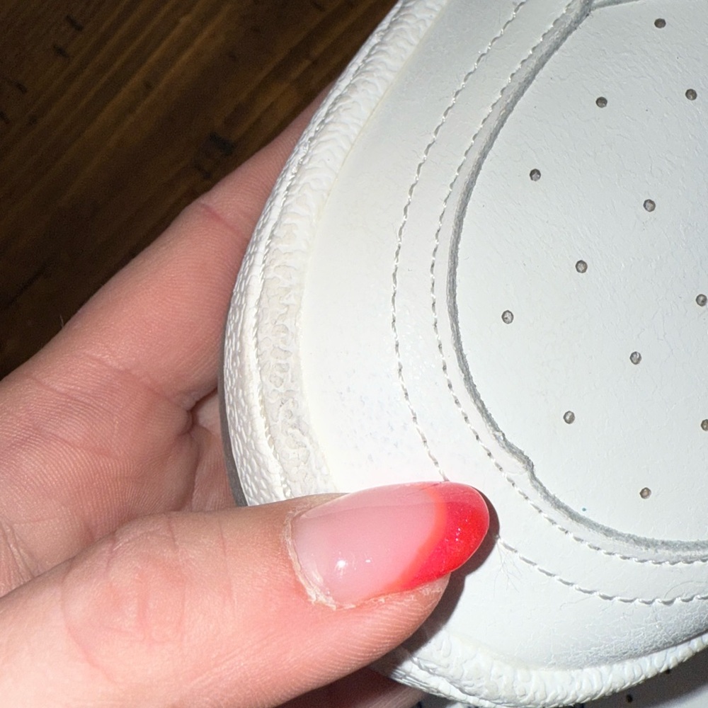 Shu Shop Pink Star Sneakers White Leather Low Top Euro Y2K Street- Size 10 - Picture 6 of 7